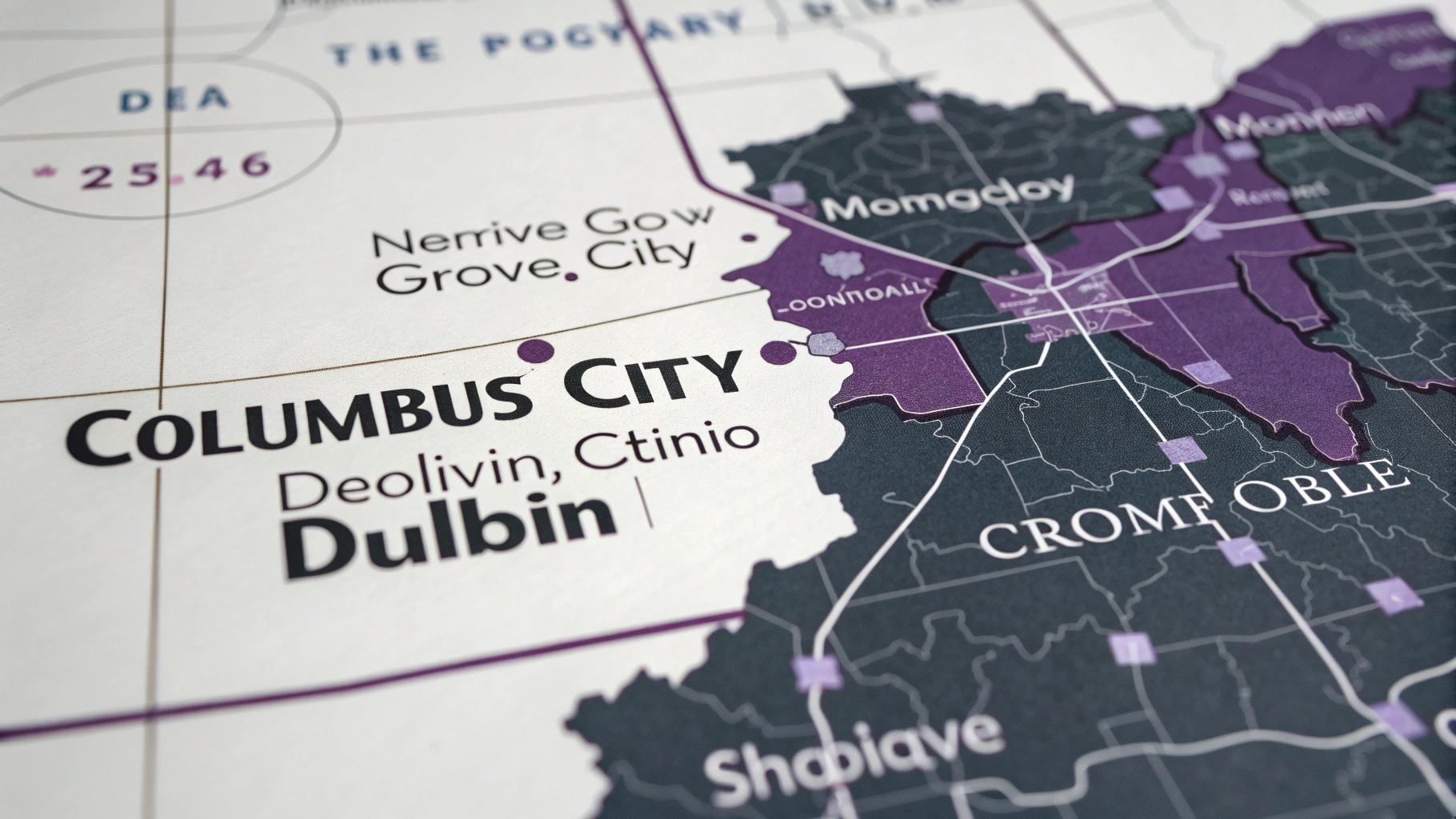 High-contrast Service Area Map highlighting Akron, Canton, and Cleveland with clear city labels